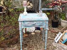 SOLD! Beachy, Farmhouse, Shabby  Upcycled Entry Table, Side Table from a 1920's Sewing Machine