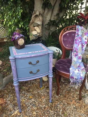 SOLD! Antique Purple Night Stand or Side Table