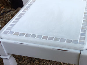 SOLD! Antique Bathroom Vanity, White, Cottage - Farmhouse, White Mother of Pearl inlay