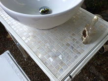 SOLD! Antique Bathroom Vanity, White, Cottage - Farmhouse, White Mother of Pearl inlay