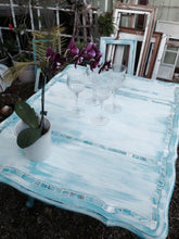 SOLD Antique  Cottage Chic Drop Leaf Table Serving Cart with mother of pearl mosaic inlay