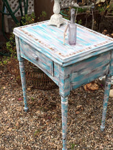 SOLD! Beachy, Farmhouse, Shabby  Upcycled Entry Table, Side Table from a 1920's Sewing Machine