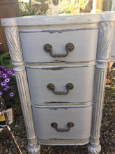 SOLD! Antique Bathroom Vanity, Cottage Chic, Grey, Mother of Pearl Tile Inlay, Marble  Vessel and Antique Bronze faucet